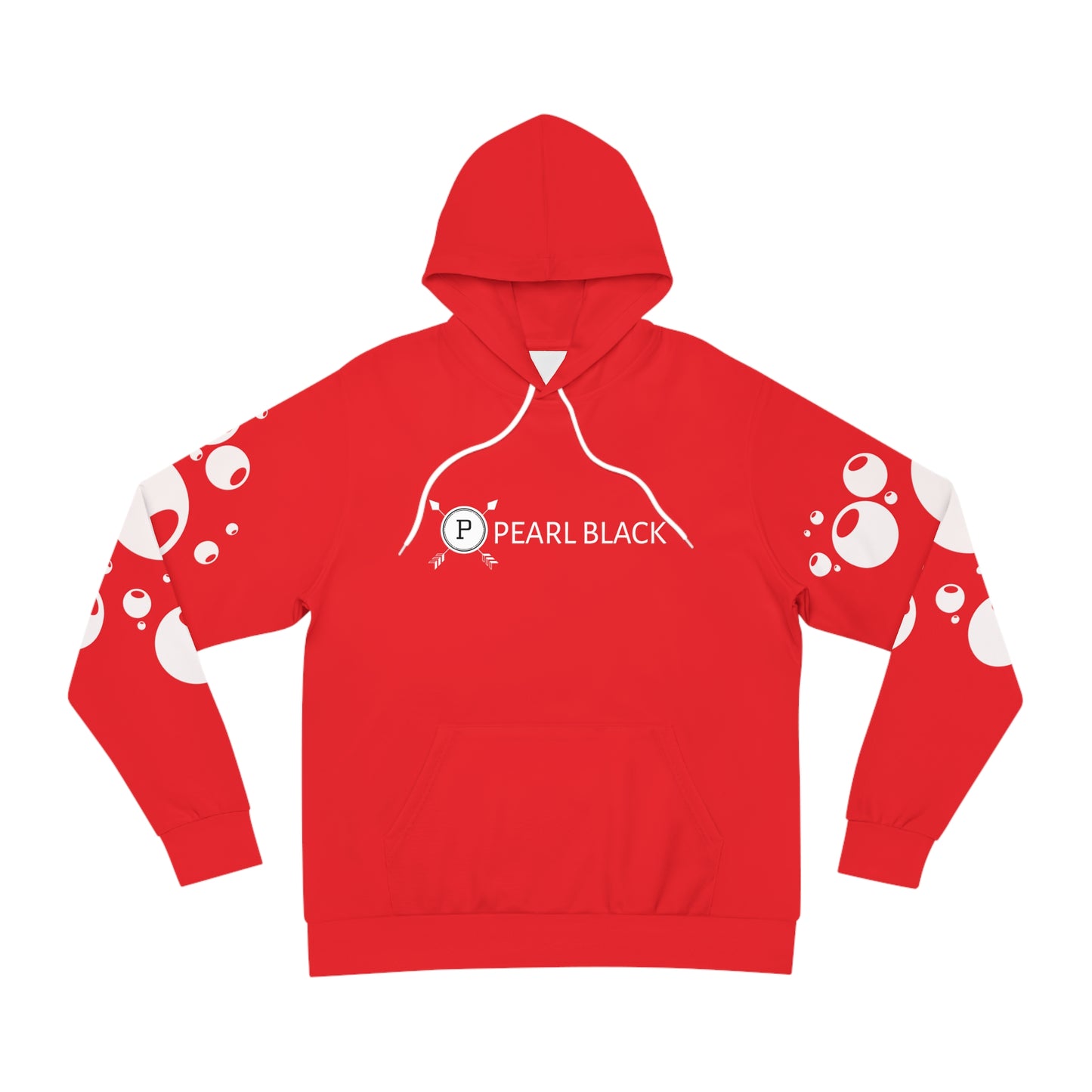 PEARL BLACK BUBBLE EFFECT HOODIE (Red white)