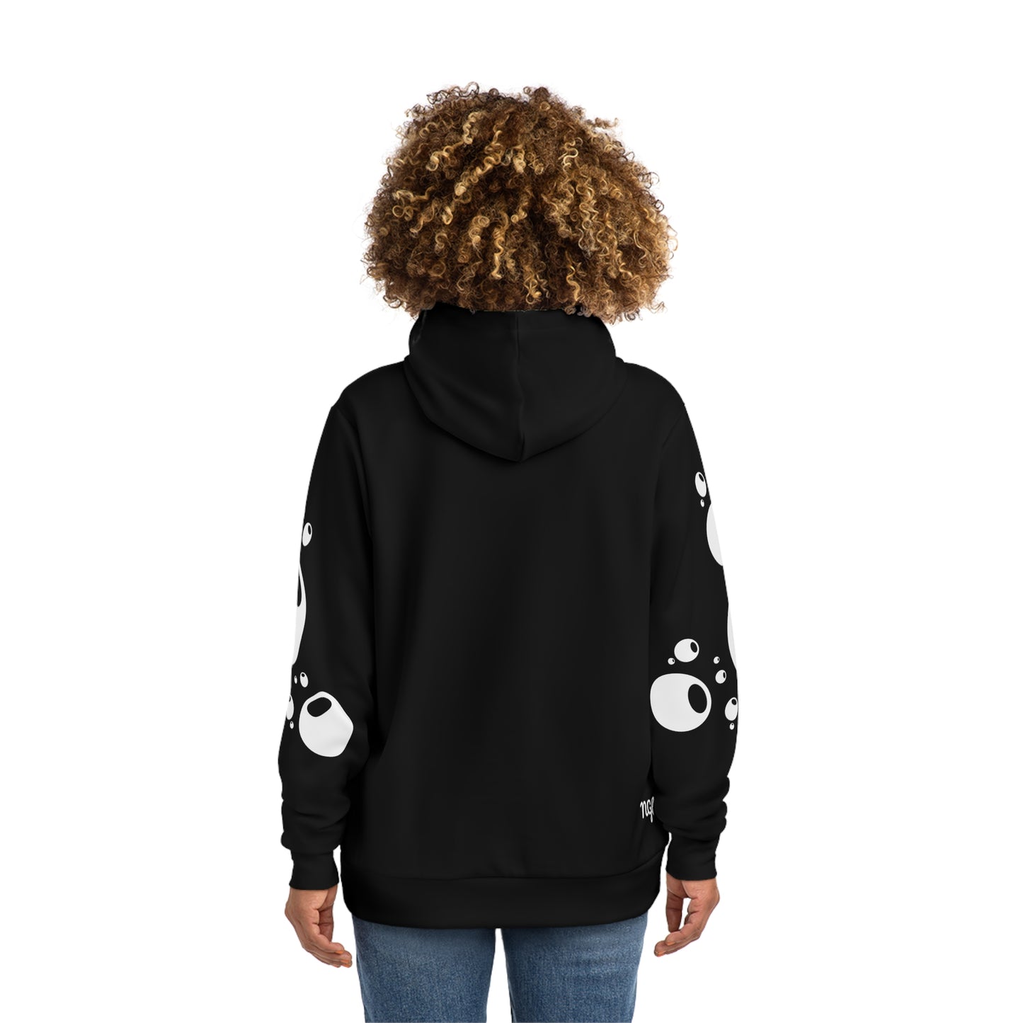 PEARL BLACK BUBBLE EFFECT HOODIE (black White)