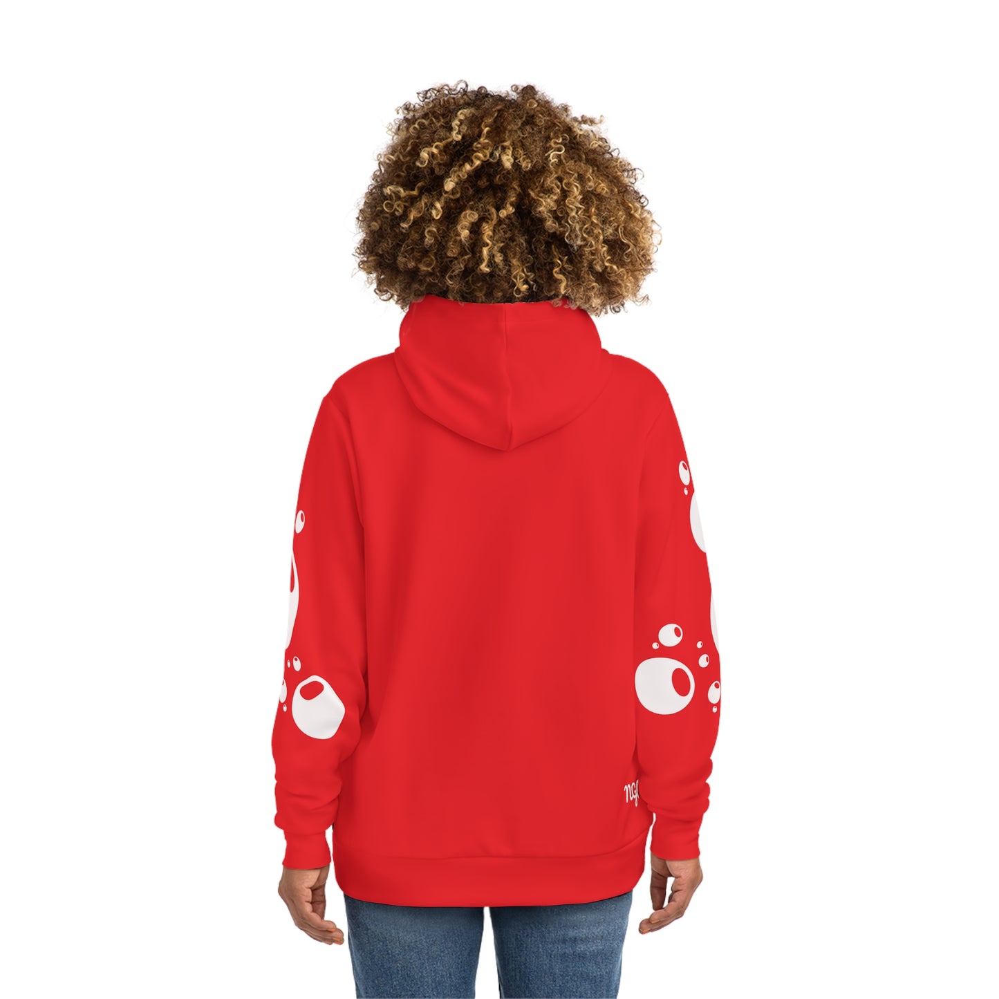 PEARL BLACK BUBBLE EFFECT HOODIE (Red white)