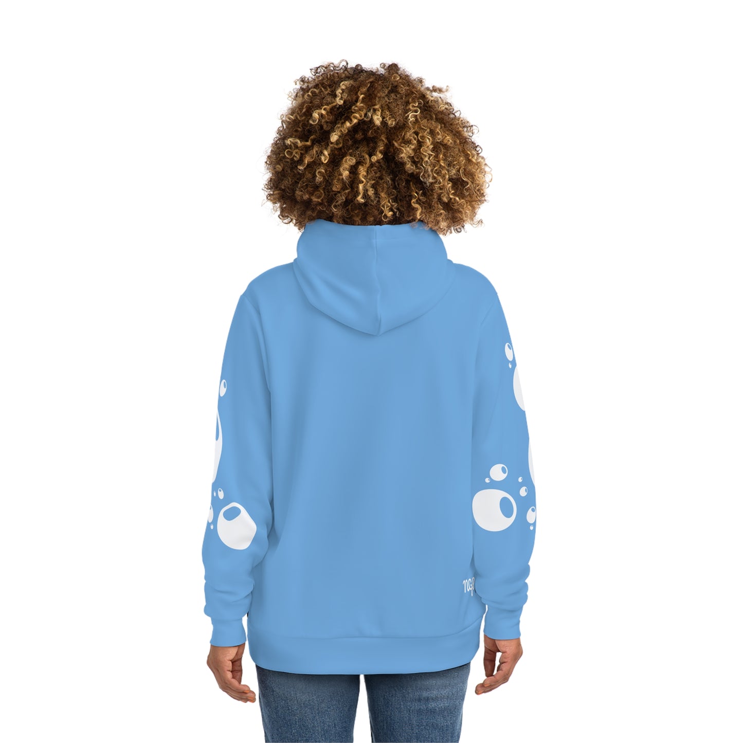 PEARL BLACK BUBBLE EFFECT HOODIE (Baby Blue white)