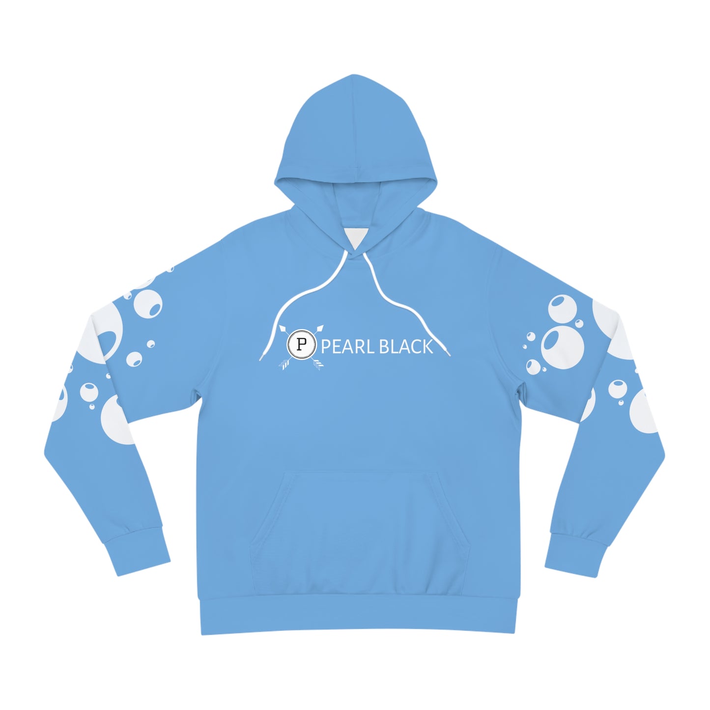 PEARL BLACK BUBBLE EFFECT HOODIE (Baby Blue white)