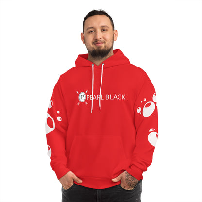 PEARL BLACK BUBBLE EFFECT HOODIE (Red white)