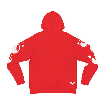 PEARL BLACK BUBBLE EFFECT HOODIE (Red white)