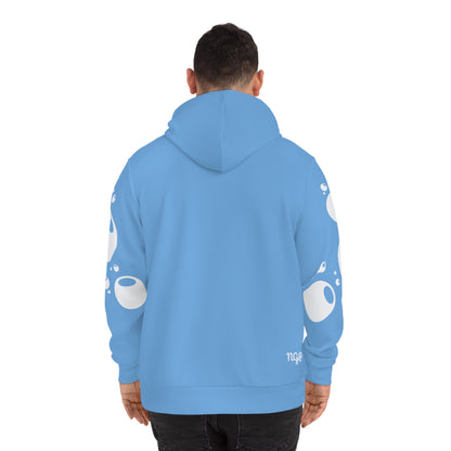 PEARL BLACK BUBBLE EFFECT HOODIE (Baby Blue white)