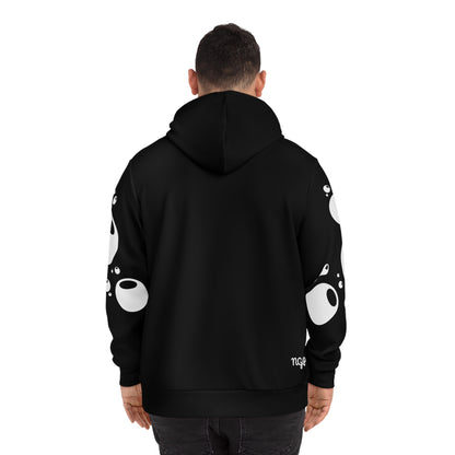 PEARL BLACK BUBBLE EFFECT HOODIE (black White)