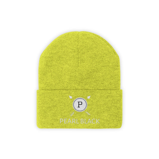 PEARL BLACK Knit Beanie (YELLOW)