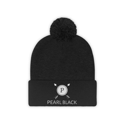 PEARL BLACK Pom Pom Beanie