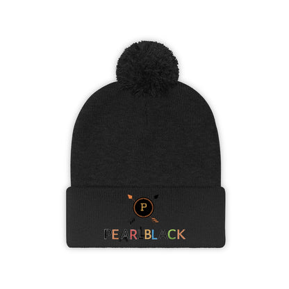 PEARL BLACK Pom Pom Beanie